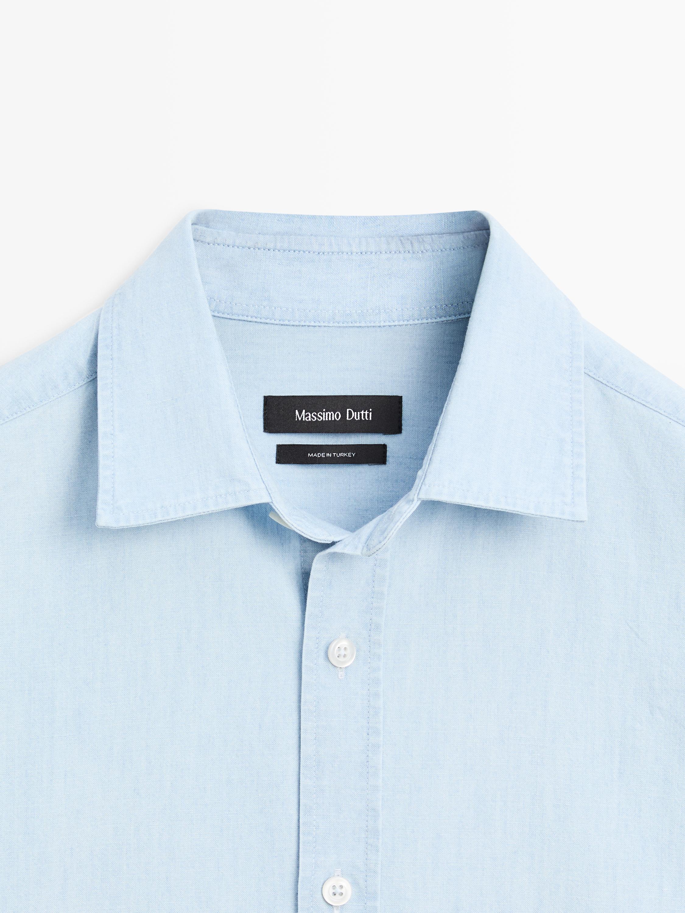 100% cotton regular fit denim shirt